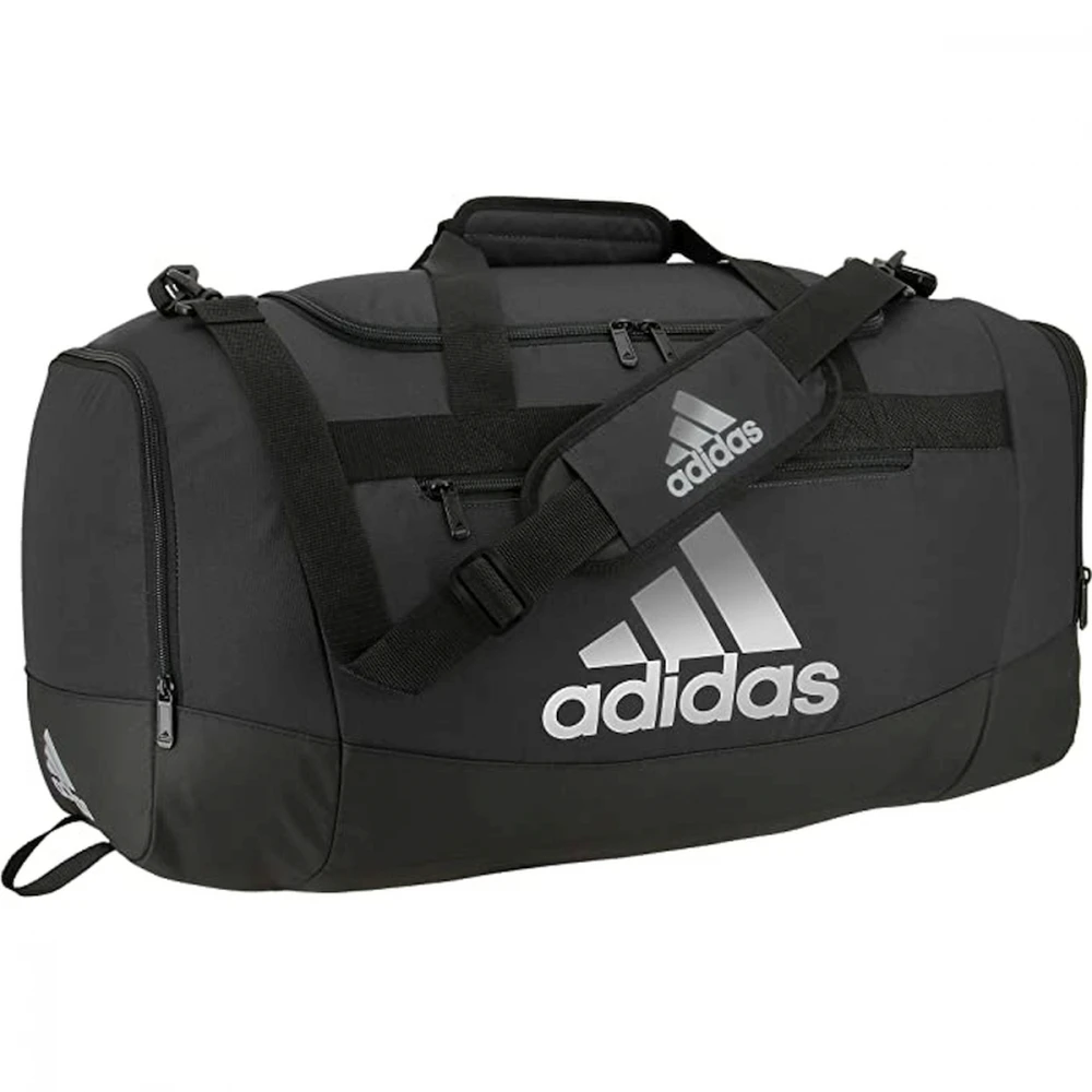 Adidas Defender IV Medium Duffel Bag (Black/Silver Metallic)