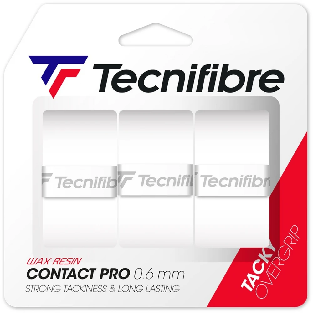 Tecnifibre Contact Pro Overgrip 3-Pack (White) 1 Tecnifibre Contact Pro Overgrip 3-Pack (White)