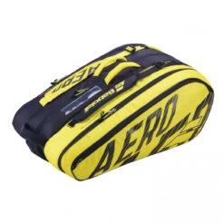 Babolat Pure Aero Racquet Holder X12 (Yellow/Black) -Tennis Gear Shop 751211 142 babolat pure aero rh x 12 tennis bag black yellow 03 1000 1000
