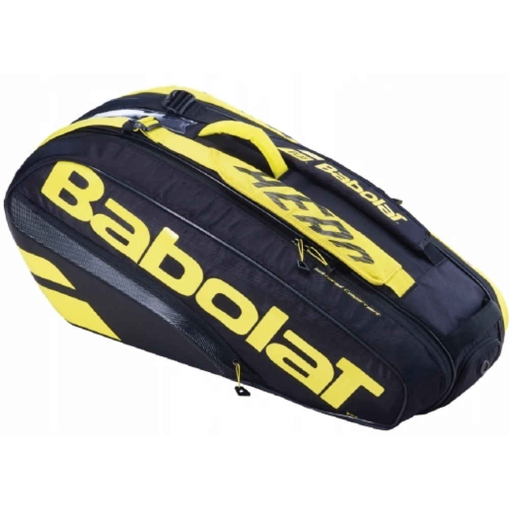 Babolat Pure Aero Racquet Holder X6 (Yellow/Black) 2 Babolat Pure Aero Racquet Holder X6 (Yellow/Black) - Image 2