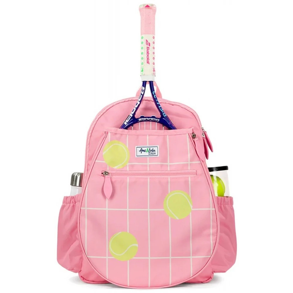 Ame & Lulu Big Love Tennis Backpack (Coral Tennis Grid)