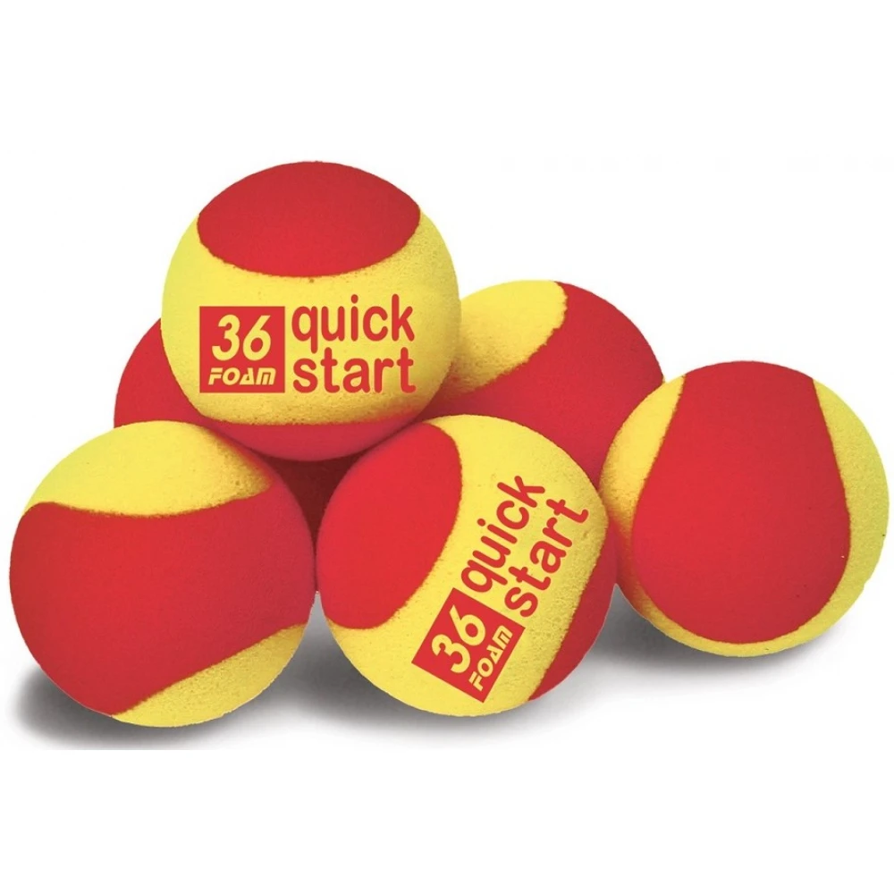 QuickStart 36 Red Foam Training Tennis Balls For 36’ Court (Set Of 6)