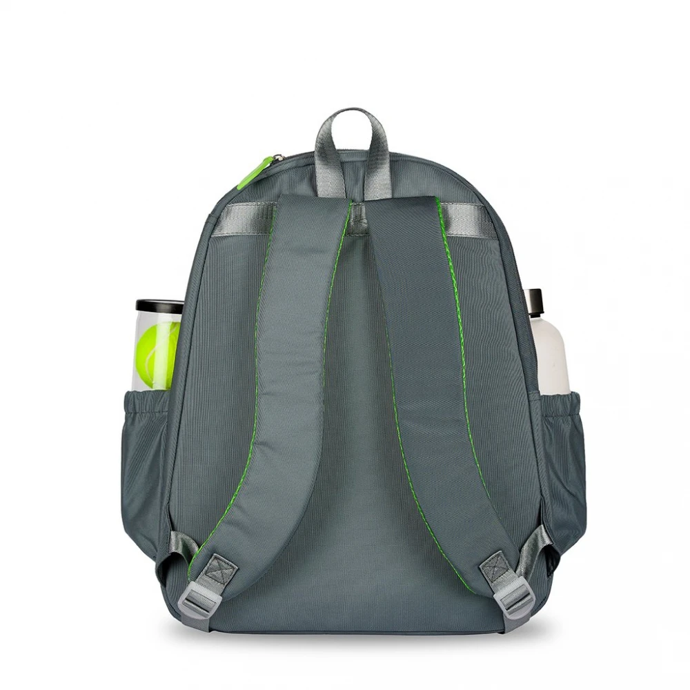 Ame & Lulu Courtside Tennis Backpack 2.0 (Charcoal/Lime) - Image 2