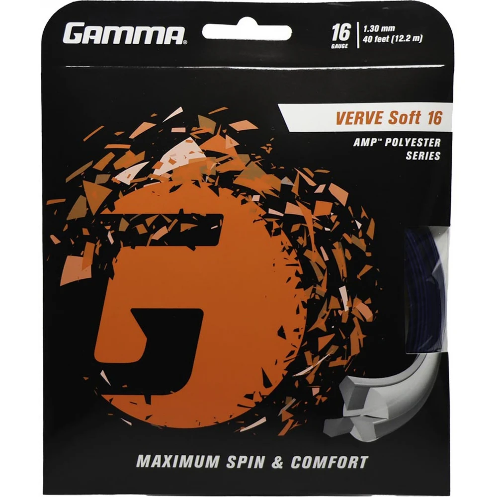 Gamma AMP Verve Soft Blue/Black 16g Tennis String (Set)