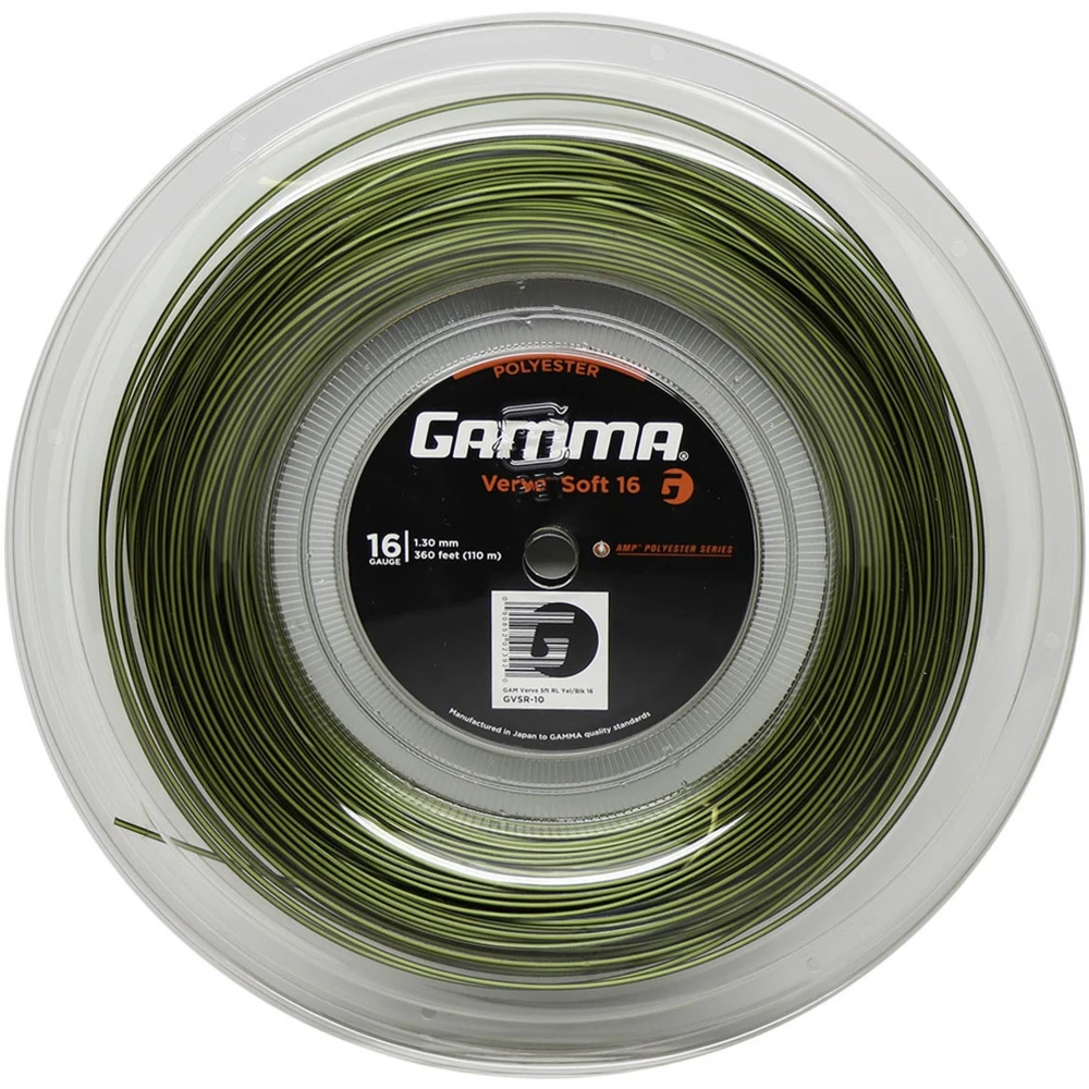 Gamma AMP Verve Soft Yellow/Black 16g Tennis String (Reel)