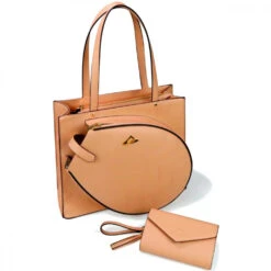 NiceAces Women’s MAYA Handmade Vegan Leather Tennis Tote (Peach)