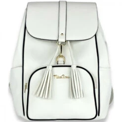 NiceAces Women’s SARA Handmade Vegan Leather Tennis Backpack (White)