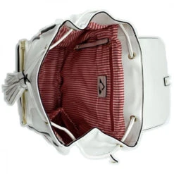 NiceAces Women’s SARA Handmade Vegan Leather Tennis Backpack (White) -Tennis Gear Shop SRBPWHT Nice Aces Womens SARA Tennis Backpack White c 1000 1000