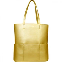 SportsChic Women’s Vegan Maxi Tennis Tote Bag (Gold)