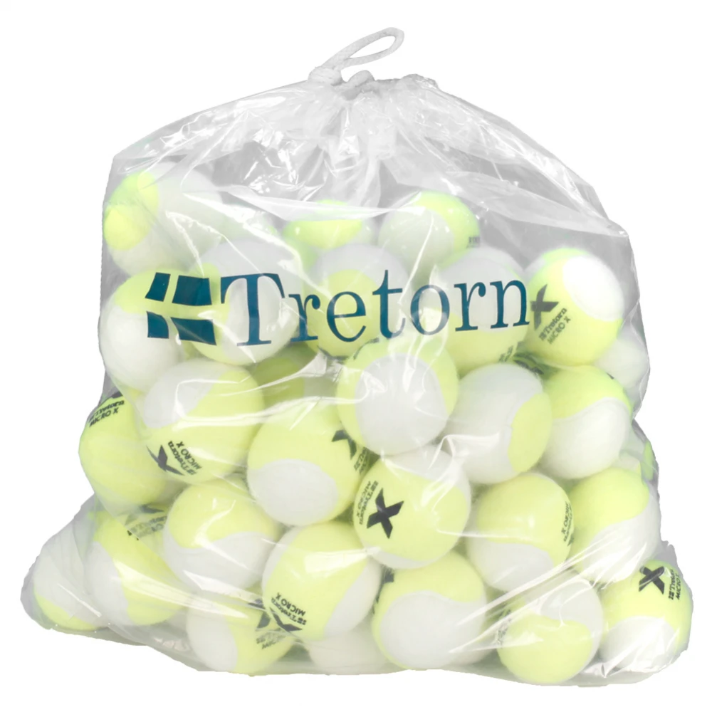 Tretorn Micro-X Pressureless Tennis Balls, Yellow/White (Bag Of 72)