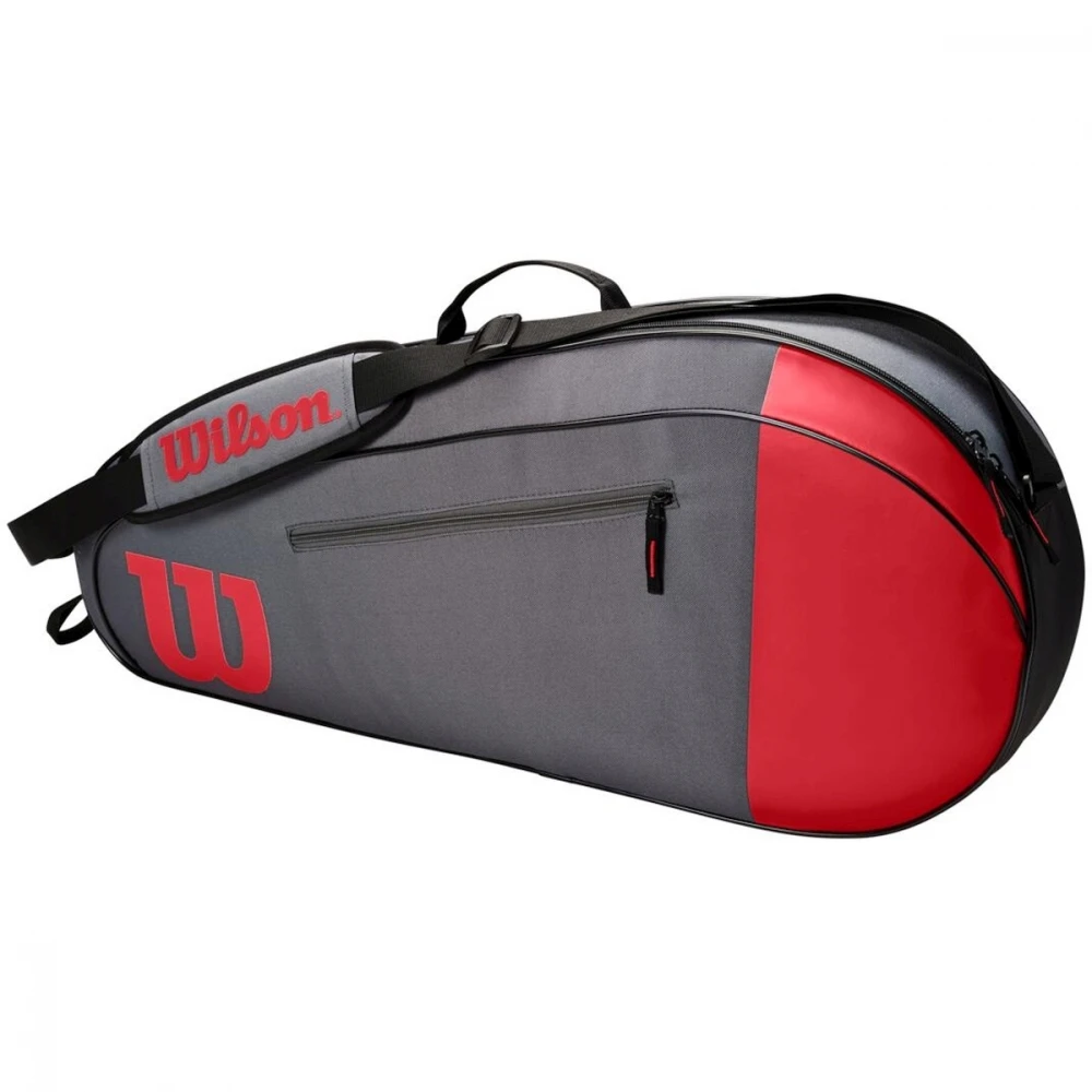 Wilson Team 3 Pack Tennis Bag (Red/Gray) 2 Wilson Team 3 Pack Tennis Bag (Red/Gray) - Image 2