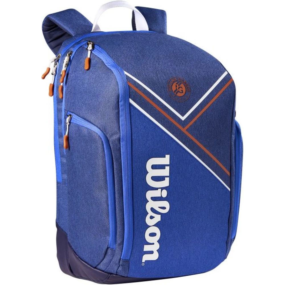 Wilson Roland Garros Super Tour Tennis Backpack (Blue/White/Clay) 1 Wilson Roland Garros Super Tour Tennis Backpack (Blue/White/Clay)