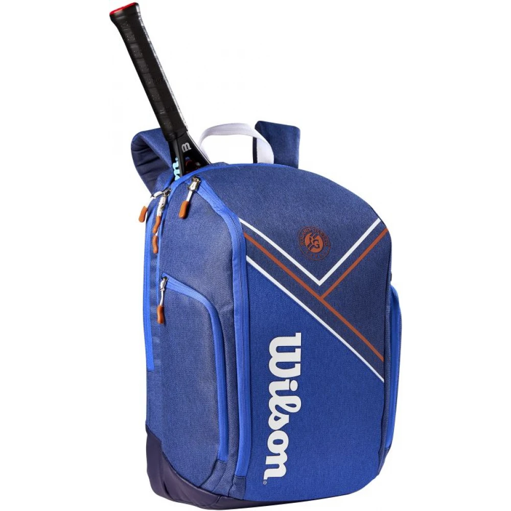 Wilson Roland Garros Super Tour Tennis Backpack (Blue/White/Clay) 2 Wilson Roland Garros Super Tour Tennis Backpack (Blue/White/Clay) - Image 2