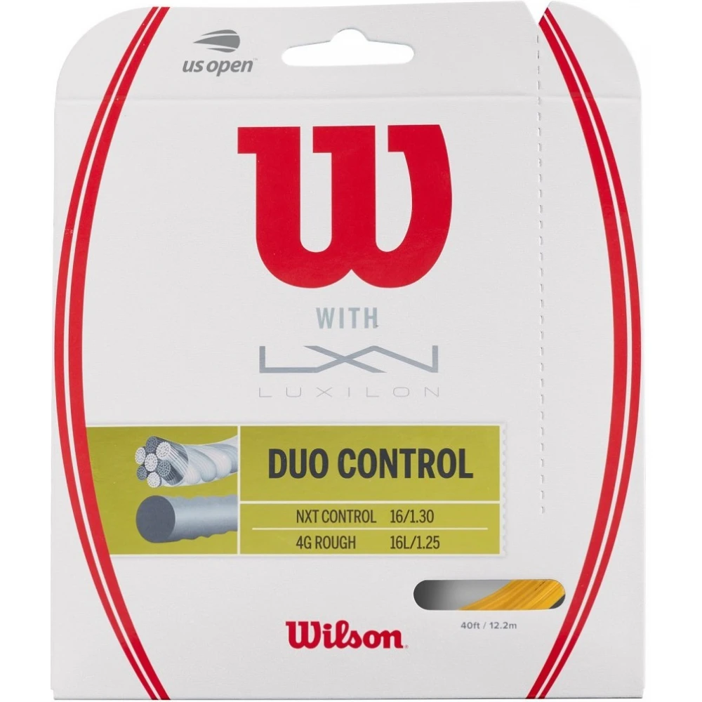 Wilson Duo Control Hybrid NXT Control & Luxilon 4g Rough 16g Tennis String Set 1 Wilson Duo Control Hybrid NXT Control & Luxilon 4g Rough 16g Tennis String Set