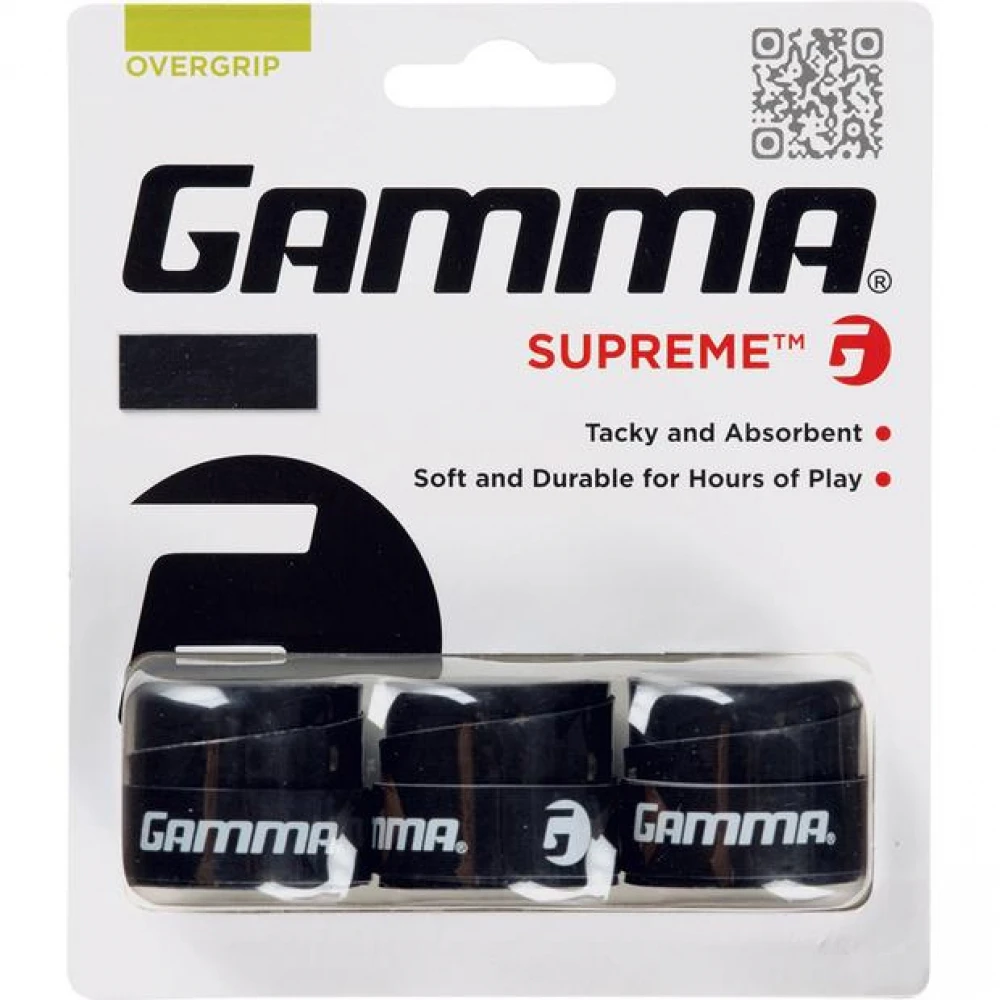 Gamma Supreme Overgrip (3-Pack, Assorted Colors) 1 Gamma Supreme Overgrip (3-Pack, Assorted Colors)