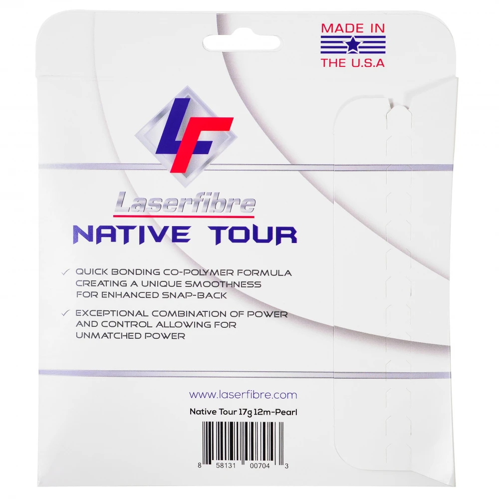 Laserfibre Native Tour 17g Pearl White Tennis String (Set) - Image 2