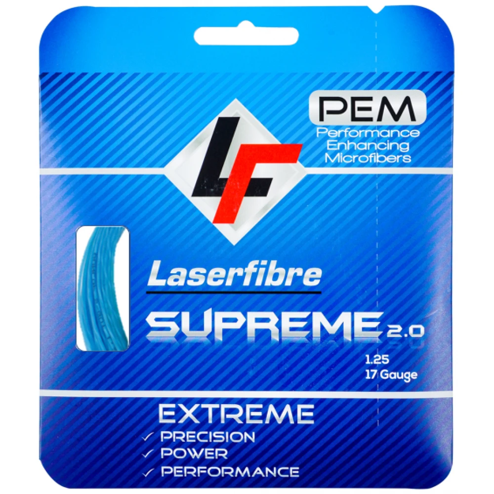 Laserfibre Supreme 2.0 17g Blue Tennis Racquet String (Set)