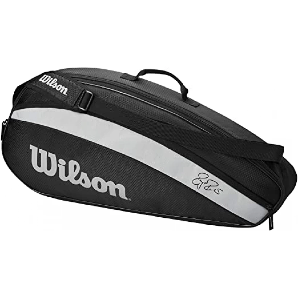Wilson Federer Team 3 Racquet Tennis Bag (Black) 1 Wilson Federer Team 3 Racquet Tennis Bag (Black)