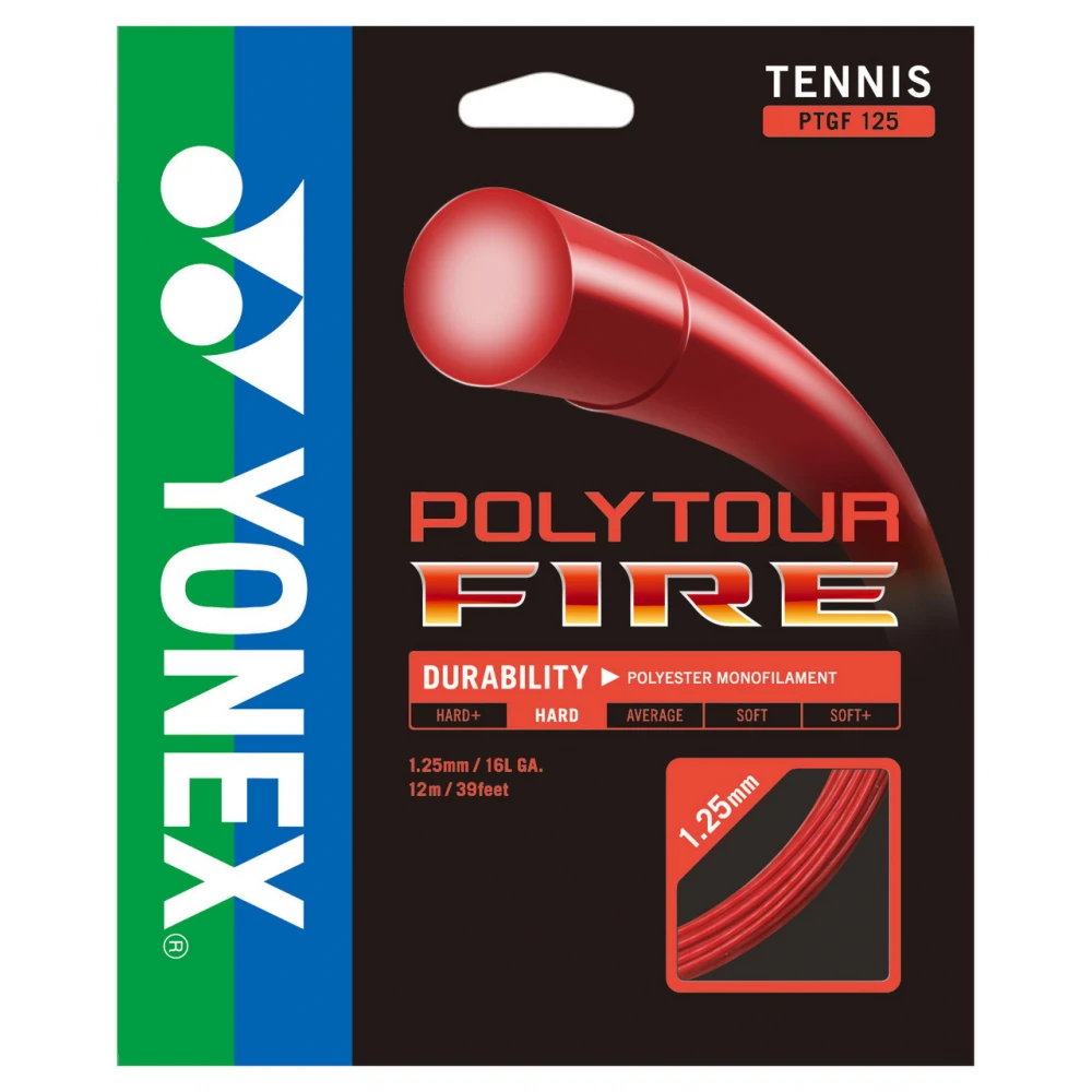 Yonex POLYTOUR Fire 125 16L Tennis String (Set) 1 Yonex POLYTOUR Fire 125 16L Tennis String (Set)